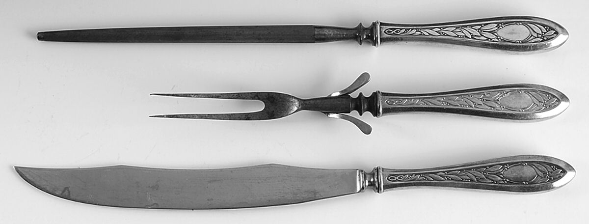 Victory (Silverplate, 1919) Large 3-Piece Roast Carving Set w/ Stainless Blade by Alvin-1