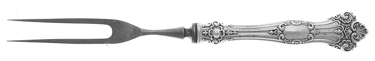 Viking (Sterling, 1906, No Monograms) Small Steak Carving Fork with Stainless Prongs by Alvin-1