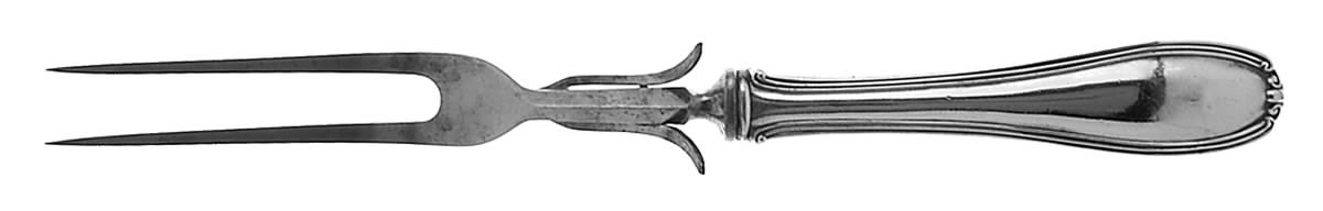 William Penn (Sterling, 1907) Large Stainless-Prong Roast Carving Fork by Alvin-1