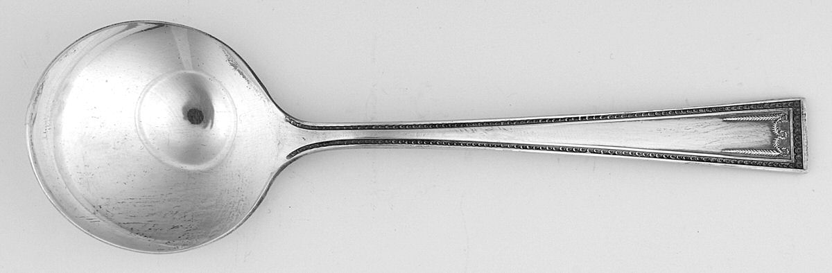 Lady Helen (Silverplate, 1924) Round Bowl Soup Spoon (Bouillon) by Associated Silver-1
