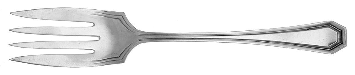 Liberty (Silverplate, 1920) Medium Solid Cold Meat Serving Fork by Associated Silver-1