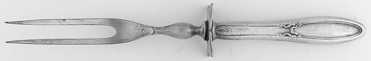Panama (Silverplate, 1915) Small Steak Carving Fork with Stainless Prongs by Associated Silver-1