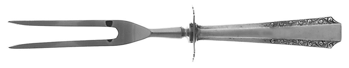 American Colonial (Sterling, 1949) Small Steak Carving Fork with Stainless Prongs by Amston-1