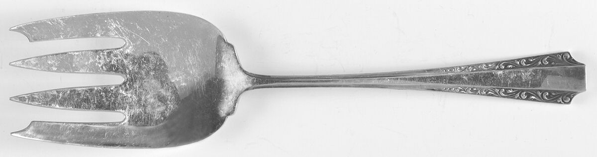 American Colonial (Sterling, 1949) Solid Salad Serving Fork by Amston-1