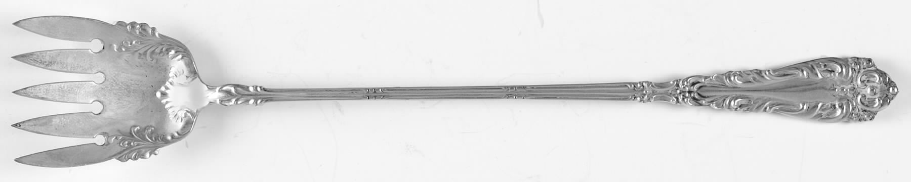 Athene (Sterling, 1913) Large Handle Solid Tined Sardine Srving Fork by Amston-1