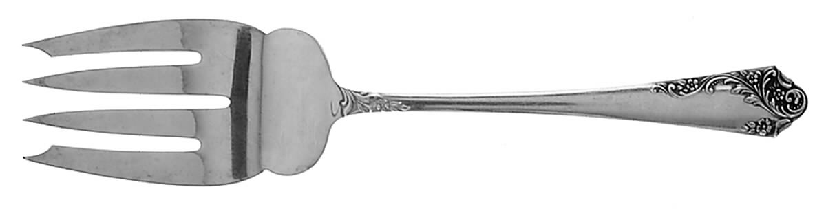 Breath of Spring II (Sterling, 1952) Small Solid Cold Meat Serving Fork by Amston-1