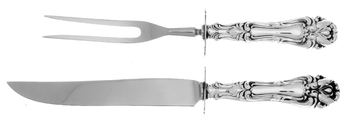 Champlain (Sterling, 1915) Small Stainless Blade 2-Piece Steak Carving Set by Amston-1