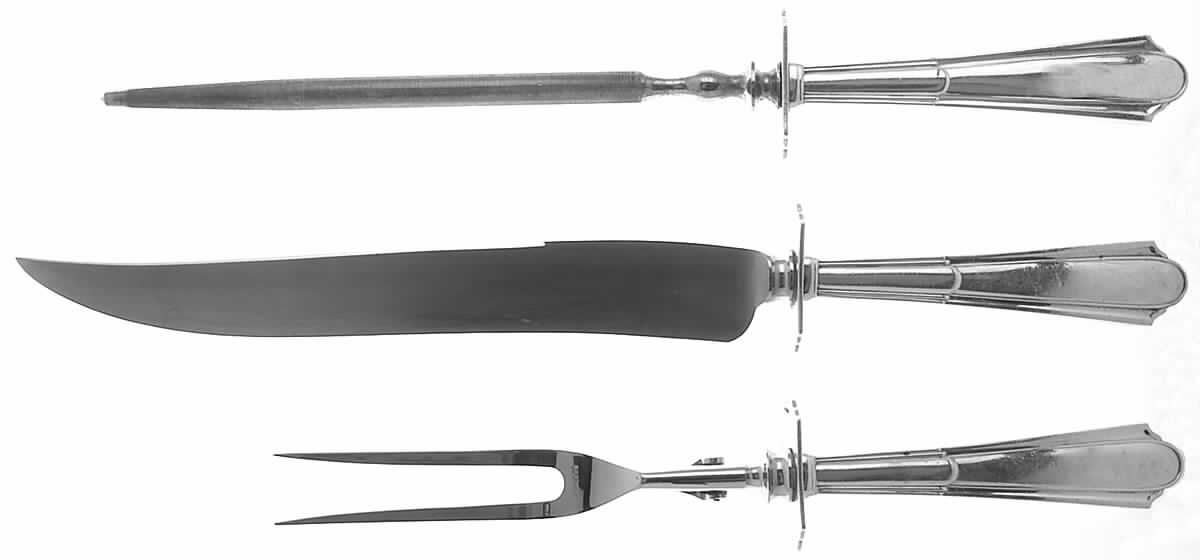 Duncan Phyfe (Sterling, 1935) Large 3-Piece Roast Carving Set w/ Stainless Blade by Amston-1