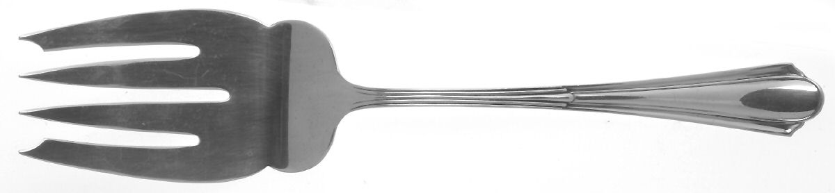 Duncan Phyfe (Sterling, 1935) Medium Solid Cold Meat Serving Fork by Amston-1