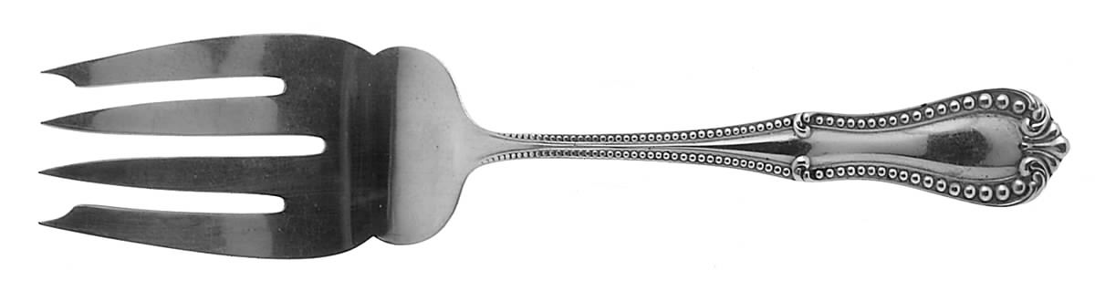 Georgian Bead (Sterling, 1948) Small Solid Cold Meat Serving Fork by Amston-1