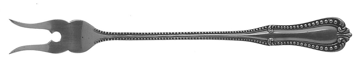 Georgian Bead (Sterling, 1948) Short Handle Pickle/Olive Fork by Amston-1