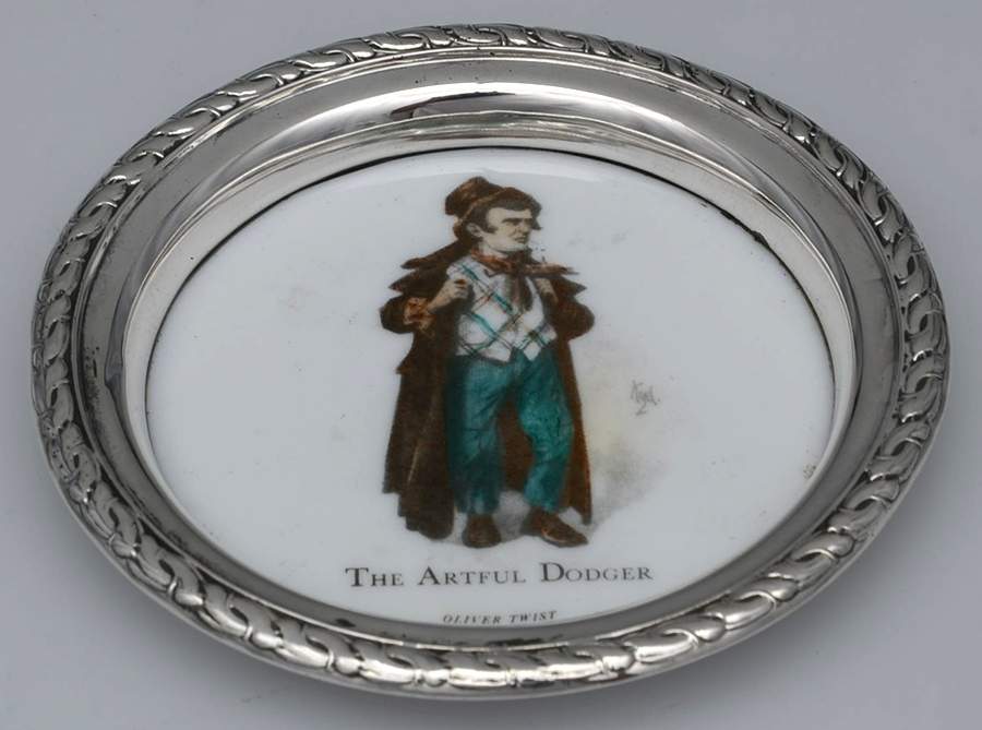 Sterling Hollowware China Coaster with Sterling Rim by Amston-1