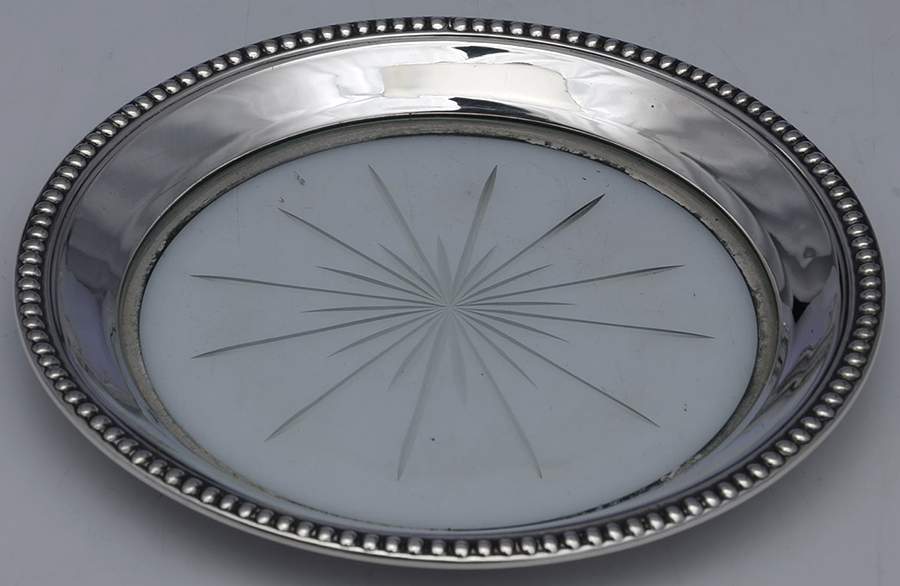 Sterling Hollowware Crystal Lemon Dish with Sterling Rim by Amston-1