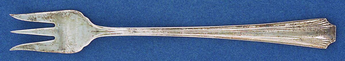 Queen Mary (Sterling, 1938, No Monograms) Cocktail/Seafood Fork by Amston-1
