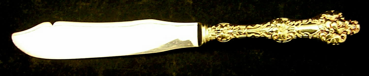 Orange Blossom Old(Sterling, No Monos, No Flr Bowl) Individual Fish Knife with Silverplate Blade by Alvin-1