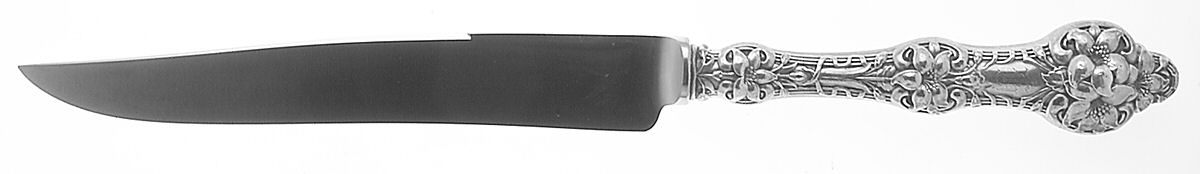 Orange Blossom Old(Sterling, No Monos, No Flr Bowl) Knife-Carving/Sm-Stn Bld/Steak by Alvin-1