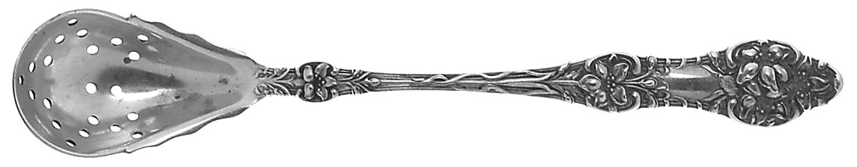 Orange Blossom Old(Sterling, No Monos, No Flr Bowl) Pierced Bowl Short Handle Olive Spoon by Alvin-1