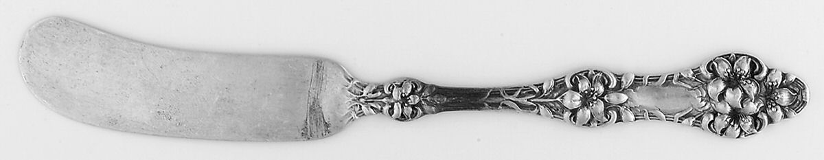 Orange Blossom Old(Sterling, No Monos, No Flr Bowl) Large Flat Handle Butter Spreader by Alvin-1