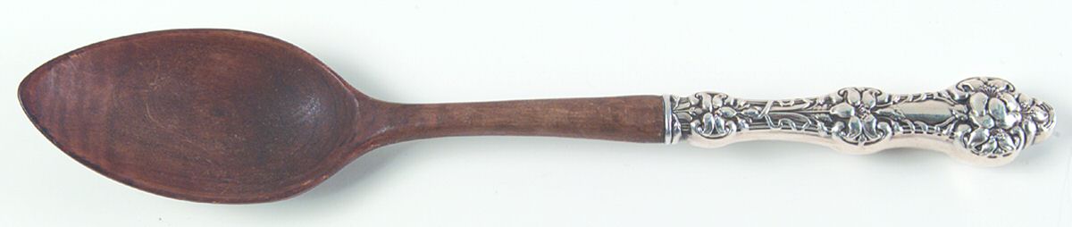 Orange Blossom Old(Sterling, No Monos, No Flr Bowl) Salad Serving Spoon with Wooden Bowl by Alvin-1