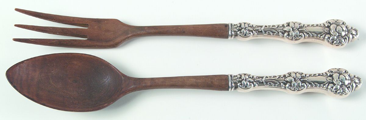 Orange Blossom Old(Sterling, No Monos, No Flr Bowl) Wooden Bowl 2-Piece Salad Set by Alvin-1