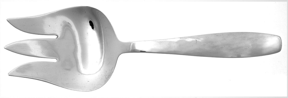 AAD1 (Sterling) Vegetable Serving Fork (Solid) by Allan Adler-1