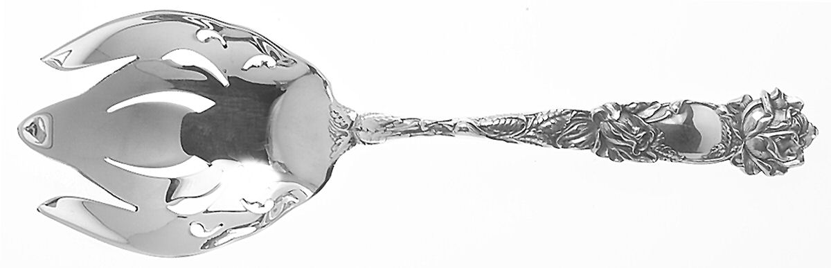 Bridal Rose (Sterling, Newer) Solid Salad Serving Fork by Alvin-1