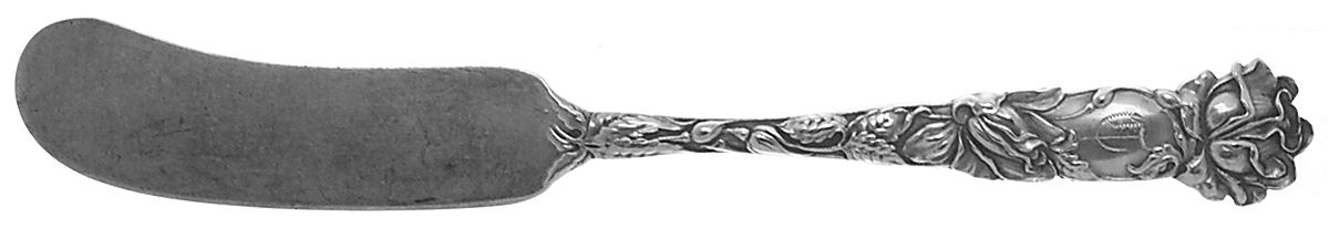 Bridal Rose (Sterling, Newer) Flat Handle Butter Spreader by Alvin-1