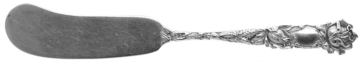 Bridal Rose (Sterling, Newer) Flat Handle Butter Spreader by Alvin-1