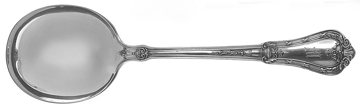 ALS6 (Sterling) Monogram Round Bowl Soup Spoon (Cream Soup) by Alvin-1