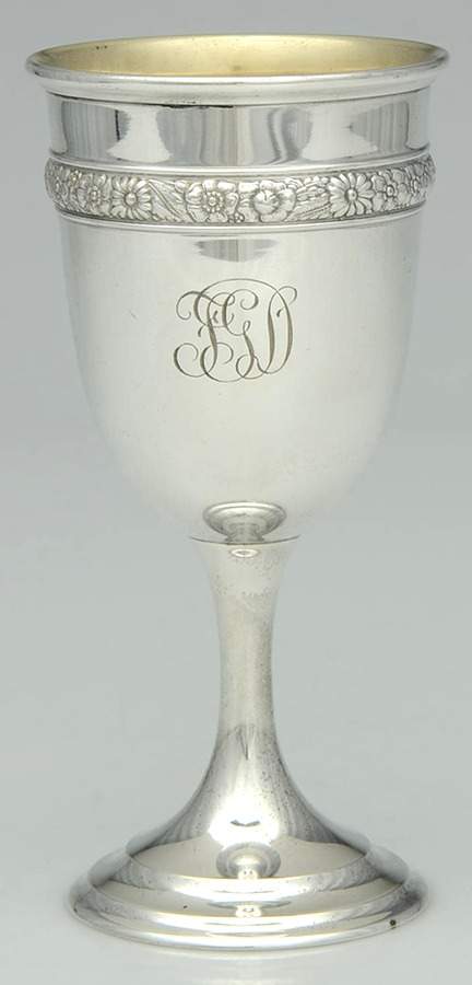 Bridal Bouquet (Sterling, Hollowware) Water Goblet by Alvin-1