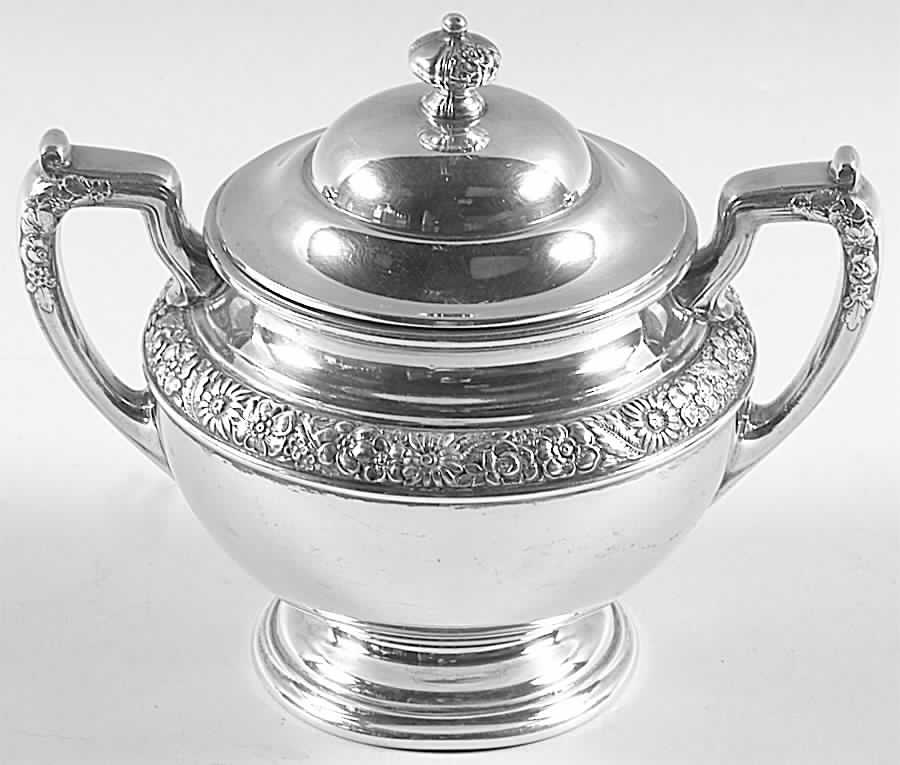 Bridal Bouquet (Sterling, Hollowware) Sugar Bowl & Lid by Alvin-1