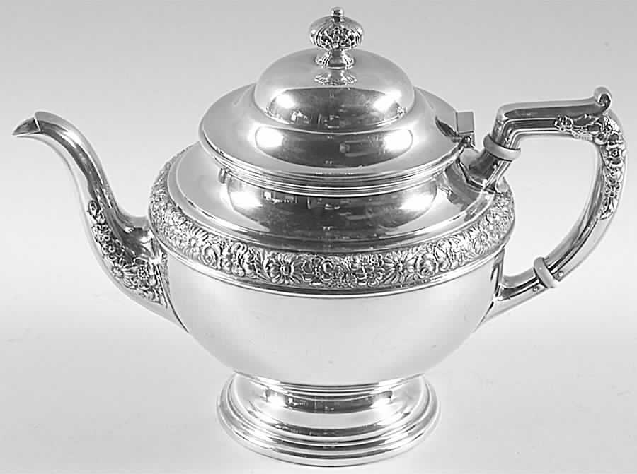 Bridal Bouquet (Sterling, Hollowware) Teapot by Alvin-1