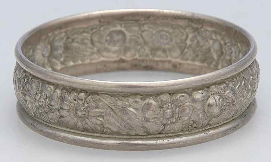 Bridal Bouquet (Sterling, Hollowware) Napkin Ring by Alvin-1