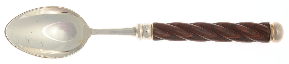 Tonga-Rosewood (Silverplate) Place/Oval Soup Spoon by Alain Saint Joanis-1
