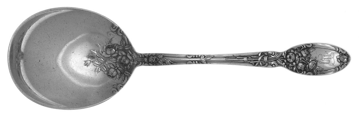 Brides Bouquet (Silverplate, 1908) Solid Salad Serving Spoon by Alvin-1