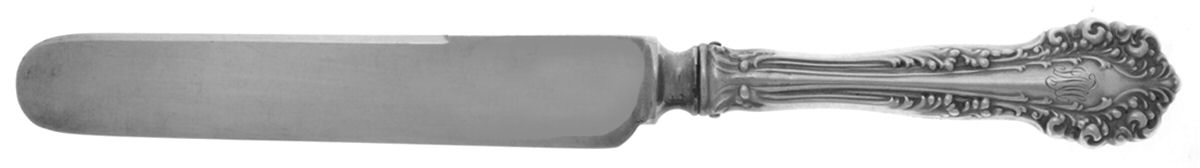 Florentine (Sterling, 1900, Monograms) Old French Hollow Knife with Bolster by Alvin-1