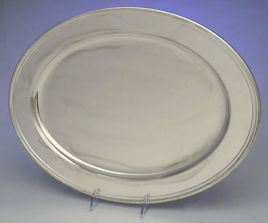 S91 (Sterling, Hollowware) 18" Oval Serving Platter by Alvin-1