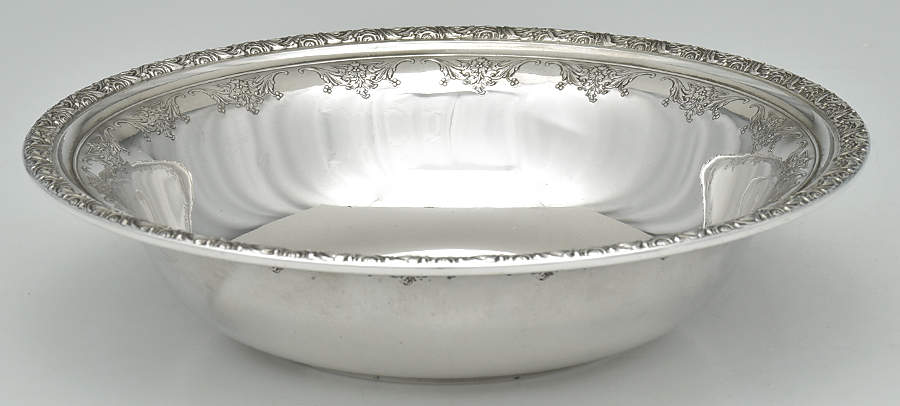 Chateau Rose (Sterling, 1940, Hollowware) Sterling Round Vegetable by Alvin-1
