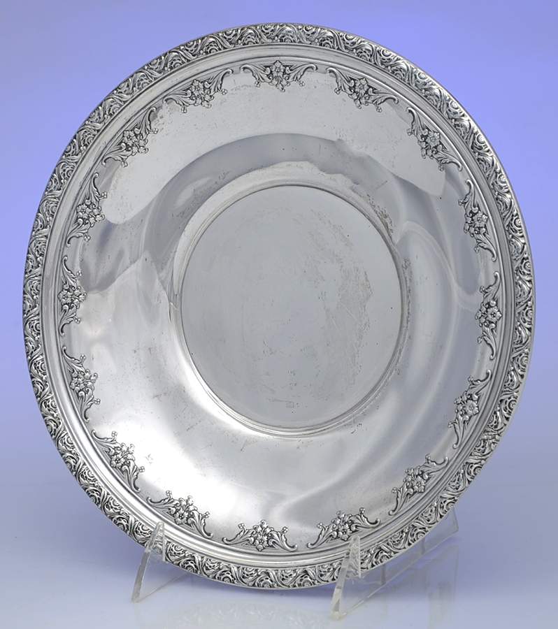 Chateau Rose (Sterling, 1940, Hollowware) 9" Sandwich Plate by Alvin-1
