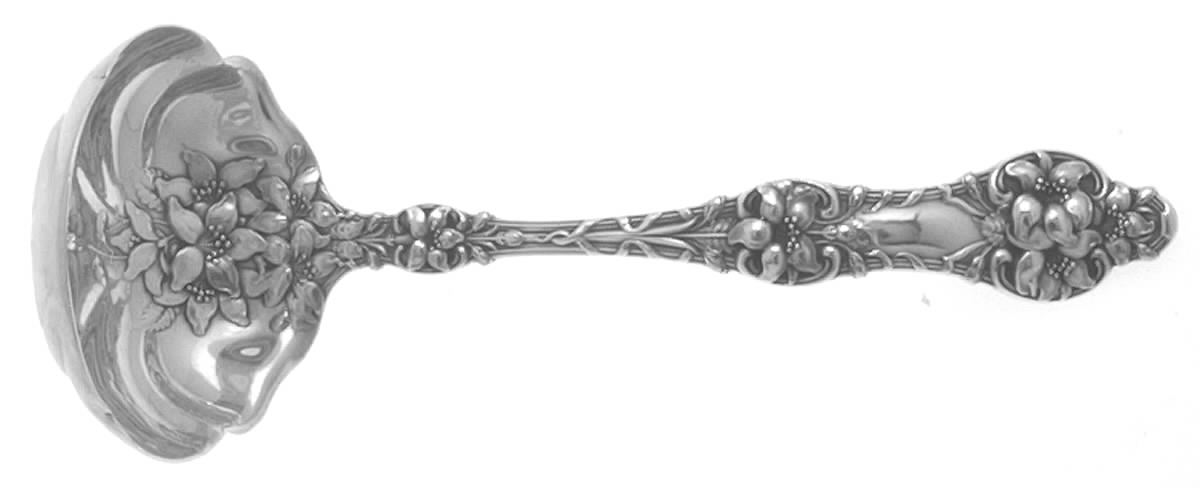 Orange Blossom Old (Sterling, 1905, FlrlBowl, NoMono) Solid Gravy Ladle by Alvin-1