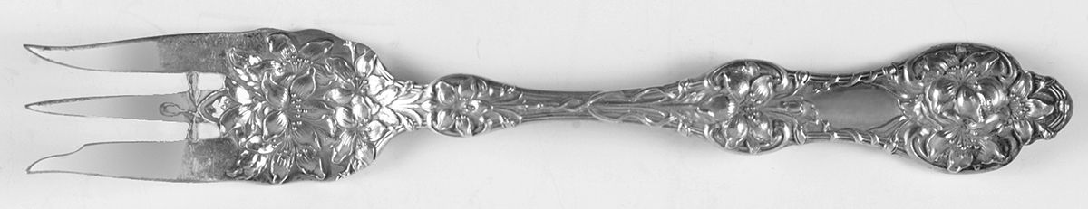 Orange Blossom Old (Sterling, 1905, FlrlBowl, NoMono) Old Style Pickle Fork by Alvin-1