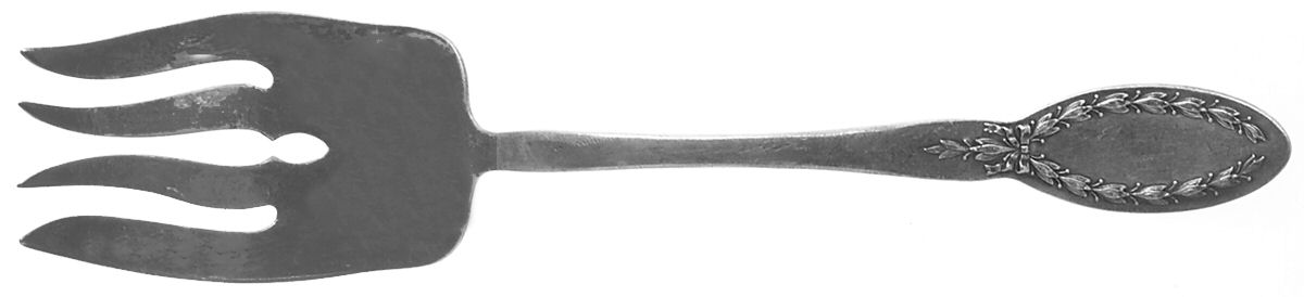 Diana (Silverplate, 1910, Monograms) Medium Solid Cold Meat Serving Fork by Alvin-1