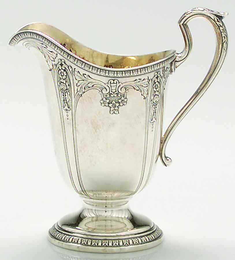 Della Robbia (Sterling, Hollowware, Floral, Lines) Mini Creamer by Alvin-1