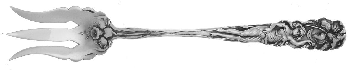 Raphael (Sterling, 1902, Monograms) Old Style Pickle Fork by Alvin-1