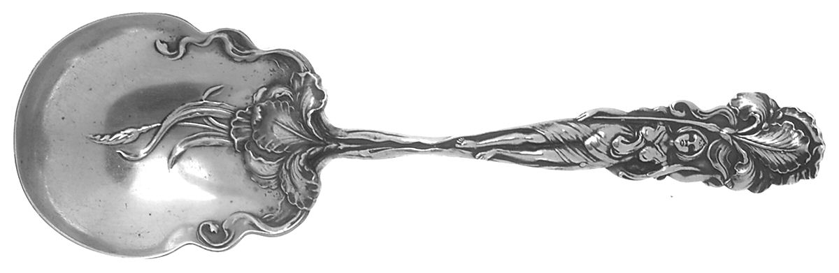 Raphael (Sterling, 1902, Monograms) Oversize Solid Salad Serving Spoon by Alvin-1