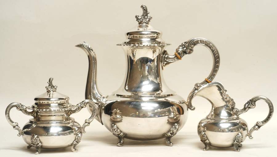 GAK2 (Sterling, Hollowware) 3-Piece Coffee Set with Coffee Pot by Gayer & Krauss-1