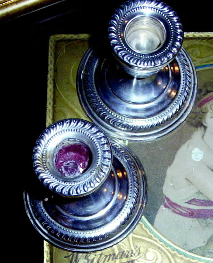 AWS1 (Sterling, Hollowware) Weighted Console Candleholder by Arrowsmith-1