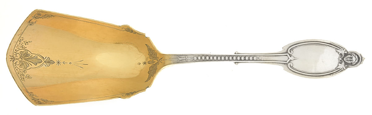 Kenilworth (Sterling, 1850) Bright Cut Cracker Spoon by Albert Coles-1