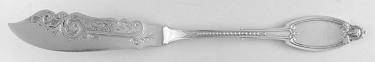 Kenilworth (Sterling, 1850) Flat Handle Bright Cut Master Butter by Albert Coles-1