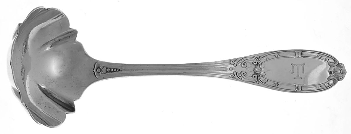 Jenny Lind (Coin) Solid Gravy Ladle by Albert Coles-1